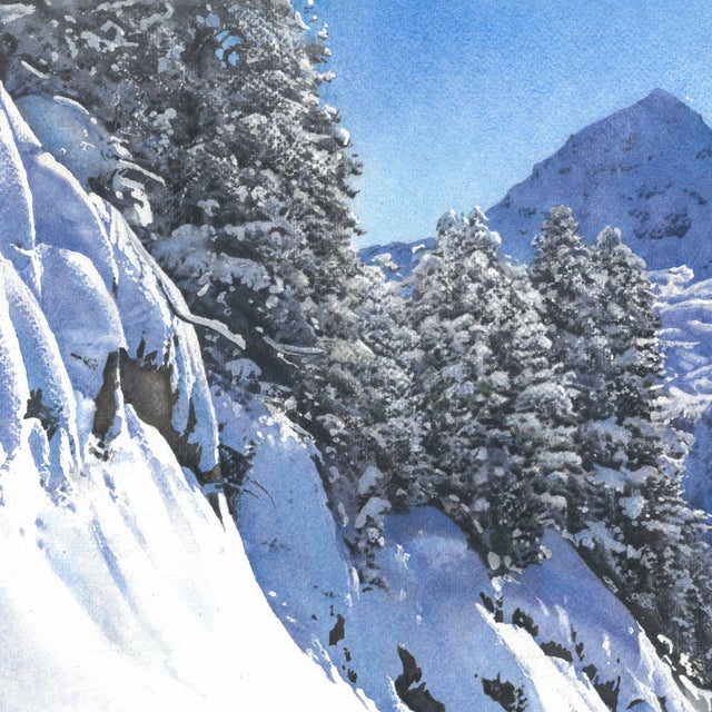 Early 21st Century Michal Suffczynski, Alpe Cermis Mountain Landscape, 2024, Watercolor For Sale - Image 5 of 6