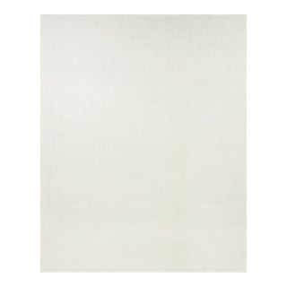 Rug & Kilim’s Oversized Contemporary Textural Solid Rug in White Tones-12x15 For Sale