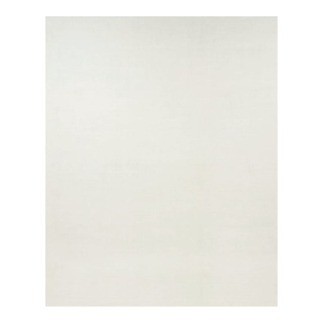 Rug & Kilim’s Oversized Contemporary Textural Solid Rug in White Tones-12x15 For Sale