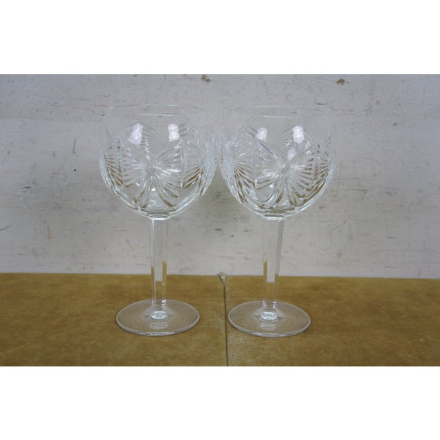 Late 20th Century 6 Waterford Crystal Millennium Series Balloon Toasting Wine Goblets Glasses 8" For Sale - Image 6 of 17