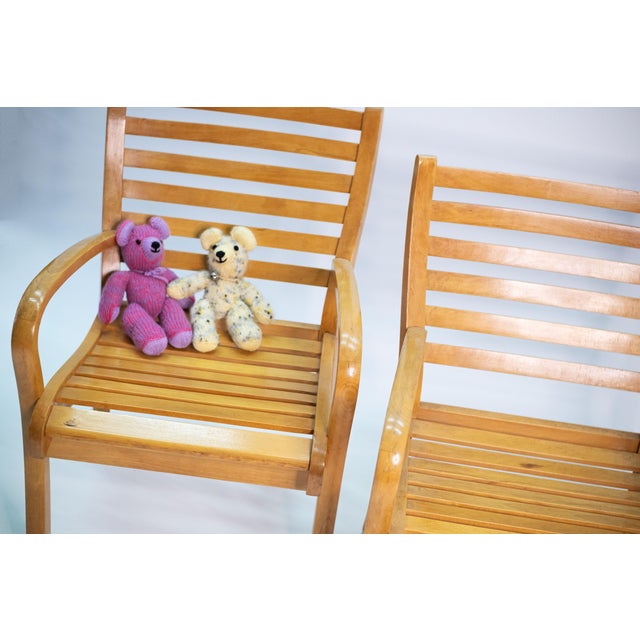 Wood Wood Garden Lounge Chairs, 1950s, Set of 2 For Sale - Image 7 of 9