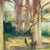 Early 20th Century Joyous Original O/B Post Impressionist Painting of Scenic River Scene With Vine Covered Pergola For Sale In New York - Image 6 of 10