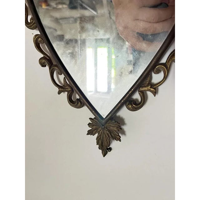 Italian Bronze Wall Mirror, 1950s For Sale - Image 4 of 11