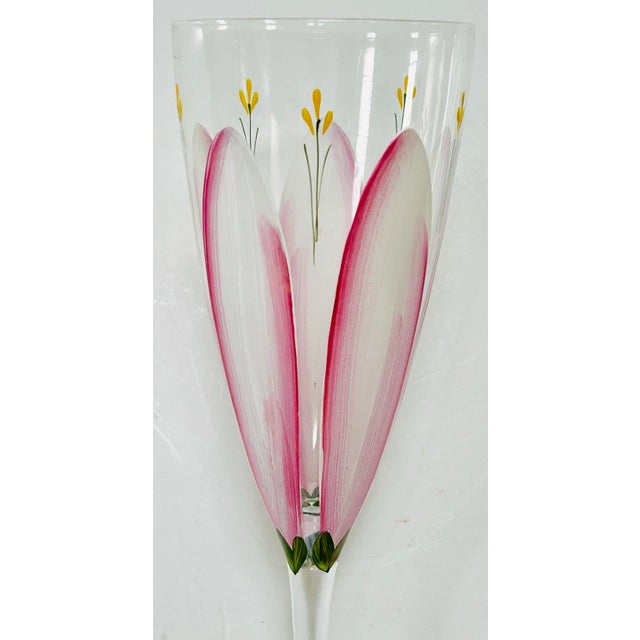 Easter Spring Flowers Wine/Champagne Glasses, Set of 6 For Sale In San Francisco - Image 6 of 8