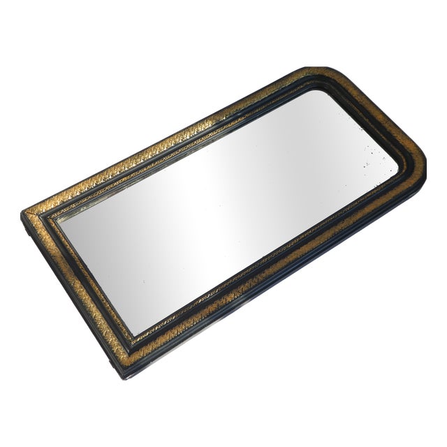 Tall Antique 19th Century Louis Philippe French Mirror in Arched Gilt Wood For Sale