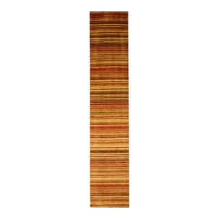 4x6 Multicolor Flat Weave Wool Earthen Banding Striped Modern Carpet Rug For Sale