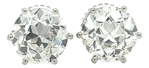 Igi Certified 6.06 Carat Old Euro Cut Lab Grown Diamond Stud Earrings, A Pair