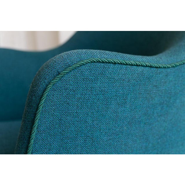Danish Modern Easy Chair in Teal Blue, 1950s For Sale - Image 11 of 18