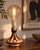 Vintage ceramic table lamp produced by søholm on the danish island of bornholm. model no. 34, featuring a sculptural...