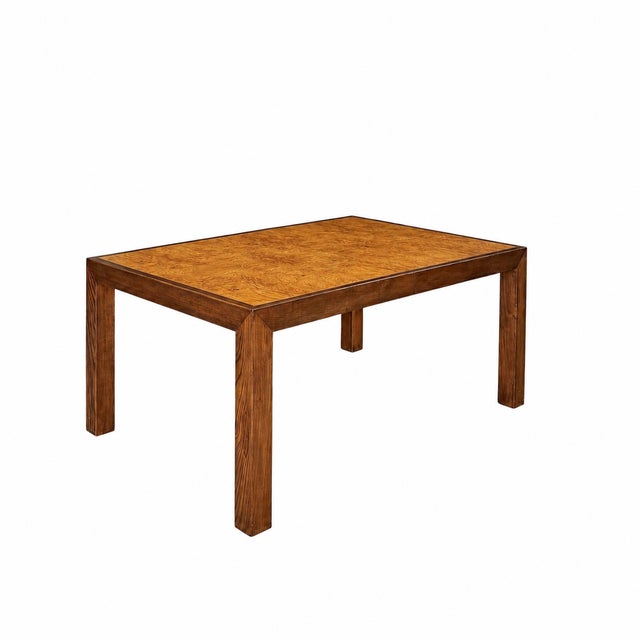 1970s 1970s John Richardson Parsons-Style Oak and Bookmatched Ash Banquet Dining Table For Sale - Image 5 of 13