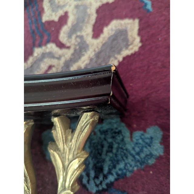 Vintage Chelsea House Polished Brass Laurel Leaves and Wood Decorative Wall Brackets- A Pair For Sale - Image 14 of 17