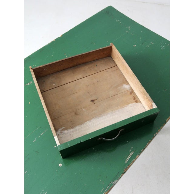 Antique Primitive Green Farmhouse Table For Sale - Image 17 of 18