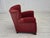 Red Vintage Danish Relax Chair in Red Furniture Wool, 1950s For Sale - Image 8 of 18