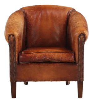A Dutch Art Deco Style Leather Club Chair, C. 1950.