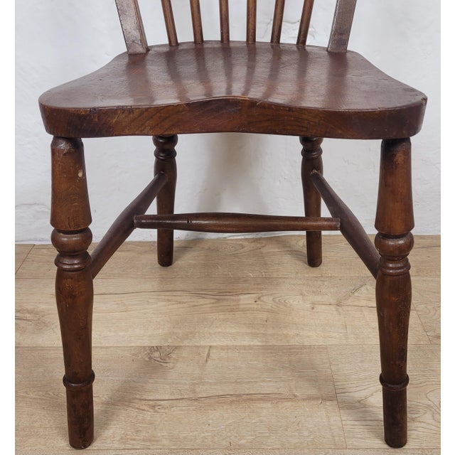 Vintage English Hoop Back Kitchen Chair in Elm and Birch, 1930s For Sale - Image 11 of 18