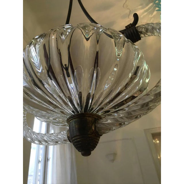 Art Deco Italian chandelier by Ercole Barovier, 1940. This piece is attributed to the mentioned designer/maker. It has no...