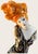 Black Vintage Mid-Century Modern Hand-Painted Porcelain Lady Table Lamp W/Porcelain Lady Finial For Sale - Image 8 of 18
