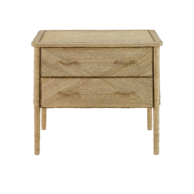 Currey & Company Kaipo Rope Two-Drawer Chest For Sale
