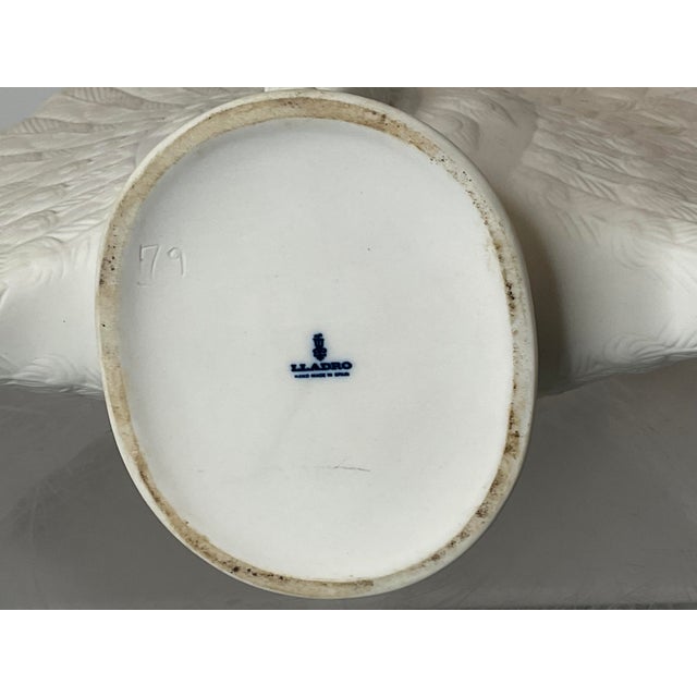 Lladro White Peacock Vase For Sale - Image 11 of 11