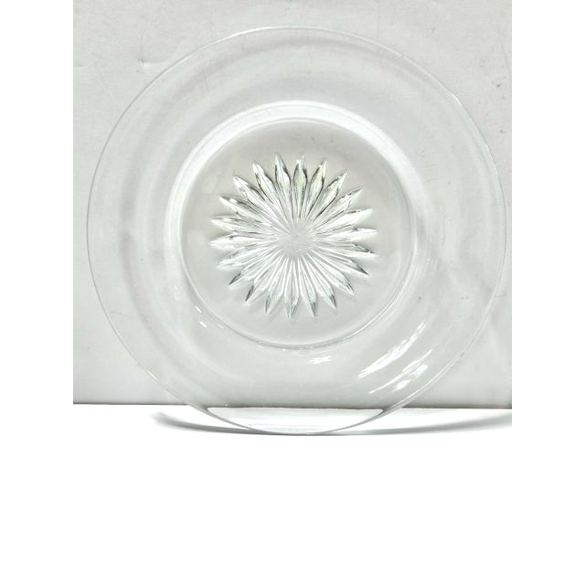Transparent Vintage Heisey Crystal Starburst Dessert Plates, Set of 10 For Sale - Image 8 of 9