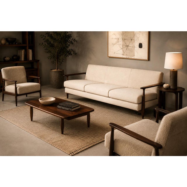 Sofa in Rosewood & Warm Ivory Mohair by Liceu De Artes E Ofícios, Brazil, 1960s For Sale - Image 16 of 18