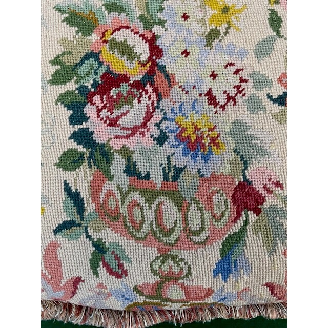 Vintage French Country Needlepoint Pillow For Sale - Image 4 of 11