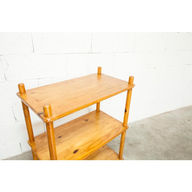 Scandinavian Rectangular Shelf in Pine with Round Pencil Legs, 1960s For Sale - Image 3 of 18