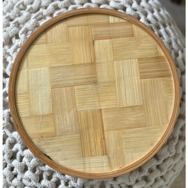 1960s Mid-Century Modern Bamboo Pressed Butterfly Cocktail Tray and Coaster Set - 7 Pieces For Sale In Houston - Image 6 of 9