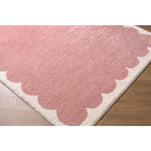 Contemporary Fossay Shag Machine Woven Rug Pink 2x3 For Sale - Image 3 of 4