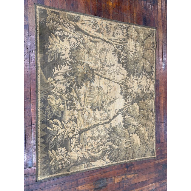19th Century 19th Century French/Belgian Verdure Woven Tapestry Elaborate Foliage & Birds For Sale - Image 5 of 10