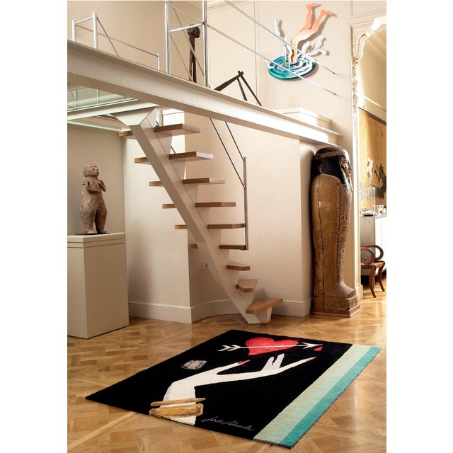 Black Hand-Knotted Wool and Silk Rug from Jordi Labanda, Spain, 2005 For Sale - Image 11 of 13
