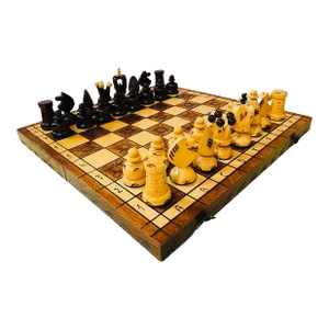 Mid 20th Century Hand-Carved Chess Set, Poland- 33 Pieces