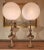 Pair of Vintage Hollywood Regency 1950’s Rembrandt Tall Brass Globe Table Lamps For Sale - Image 10 of 12