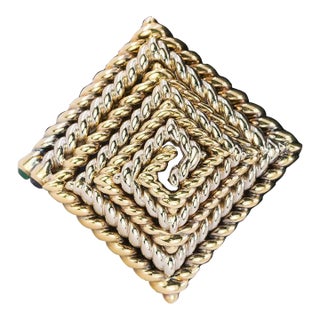 Mid 20th Century 18k Tiffany & Co. Geometric Brooch For Sale