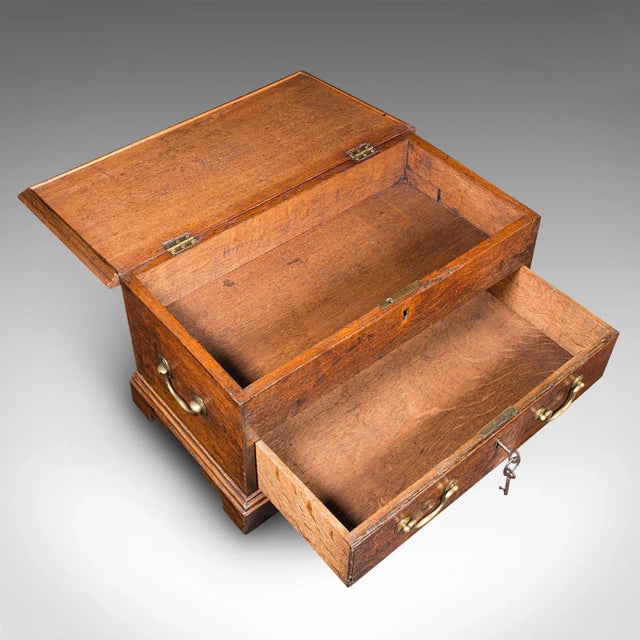 Brown 1800's Antique Georgian Oak Apprentice Mule Chest For Sale - Image 8 of 11