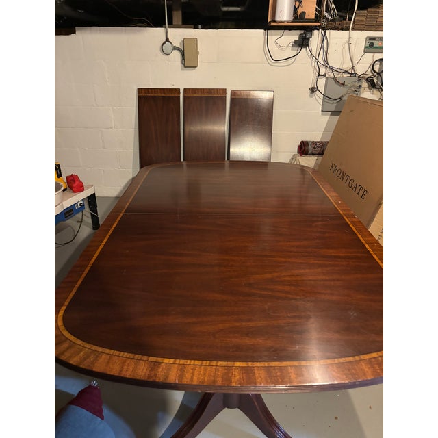 Vintage Henkel Harris 2207 Mahogany Double Pedestal Dining Table For Sale - Image 14 of 14