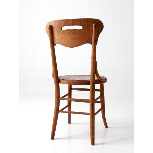 Antique Arts & Crafts Oak Side Chair For Sale - Image 13 of 17