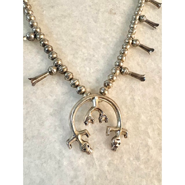 Gorgeous Sterling, silver beaded squash necklace.
