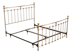 Contemporary Iron And Brass King Size Metal Bed Frame