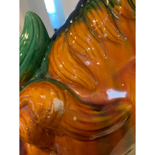 Multi-Colored Ceramic Foo Dog Statue For Sale - Image 4 of 6