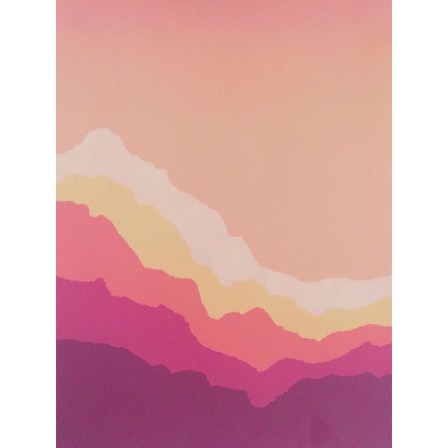 Paper Angela Aman Vintage 1980's Postmodern " Rainbow Ridge II " Lmtd Edtn Original Silkscreen Prints Diptych - Set of 2 For Sale - Image 7 of 13