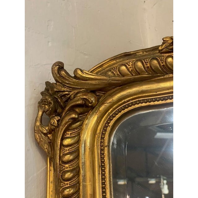 19th Century French Louis XV Giltwood Mirror For Sale In Dallas - Image 6 of 7