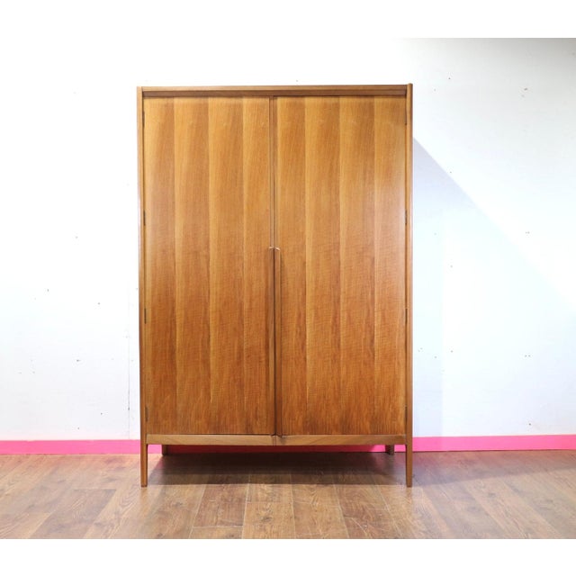 Wood 1960s Mid Century Modern VintageArmoire Wardrobe by Younger For Sale - Image 7 of 8