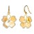 Syna Yellow Gold Satin Flower Earrings with Diamonds, a Pair For Sale