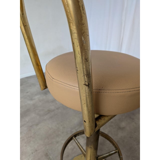 Mid-Century Modern Italian Brass Bar Stool, 1960s For Sale - Image 10 of 18