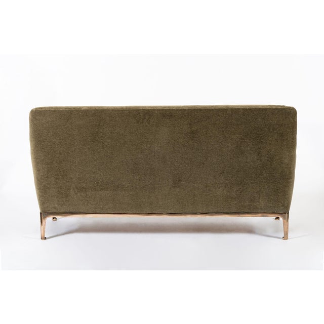 Restored 1940s Art Deco Sofa Mink Mohair, Matching Chair Available For Sale In Detroit - Image 6 of 14
