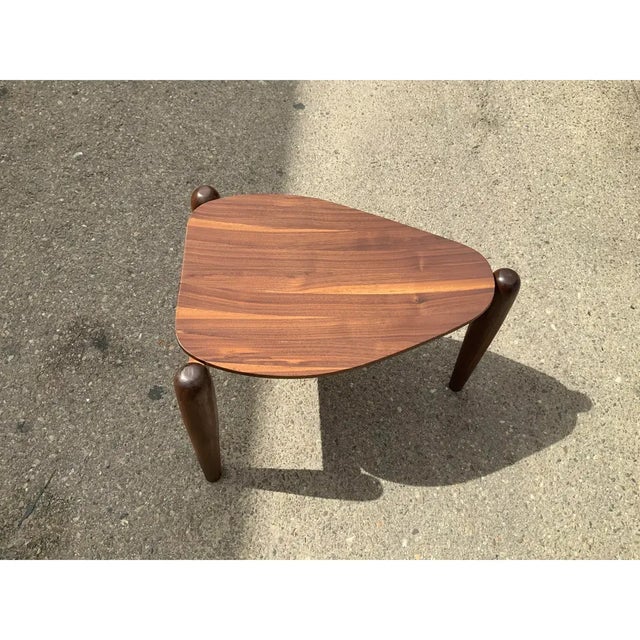Mid Century Modern Walnut Ottoman For Sale - Image 4 of 5