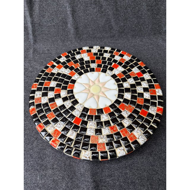 Mid 20th Century Mid Century Modern Mosaic Tile Footed Wood Trivet For Sale In New York - Image 6 of 14
