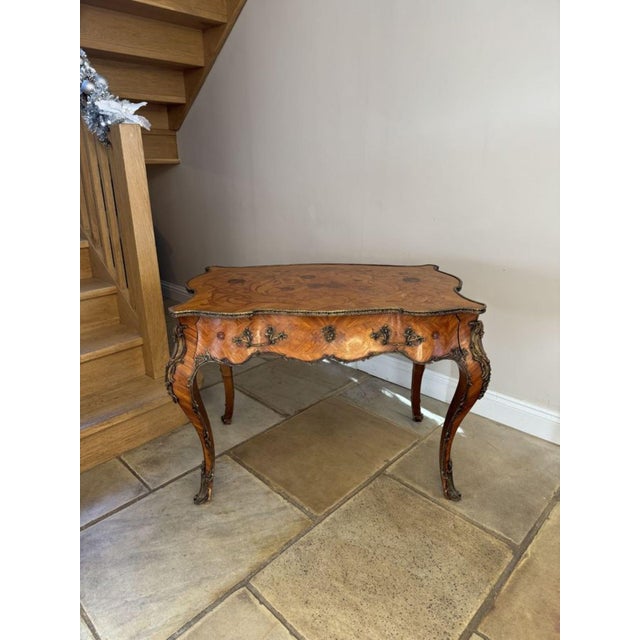 Antique French Freestanding Kingwood Marquetry Inlaid Centre Table, 1880s For Sale - Image 11 of 13
