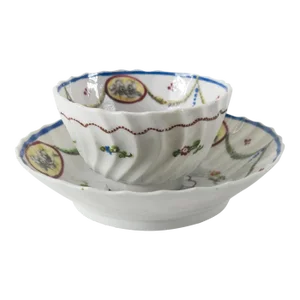18th Century English Georgian Worcester Cup and Saucer